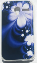 Силиконов гръб ТПУ за Alcatel OneTouch Pixi 3 3.5 OT 4009 / Idol mini 3 3.5 черен с лилави цветя